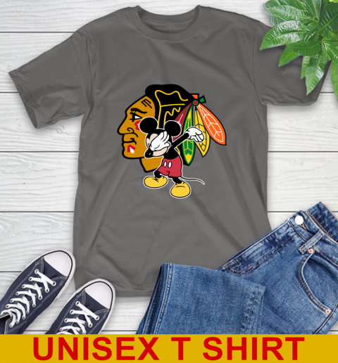 Chicago Blackhawks NHL Hockey Dabbing Mickey Disney Sports T-Shirt 8