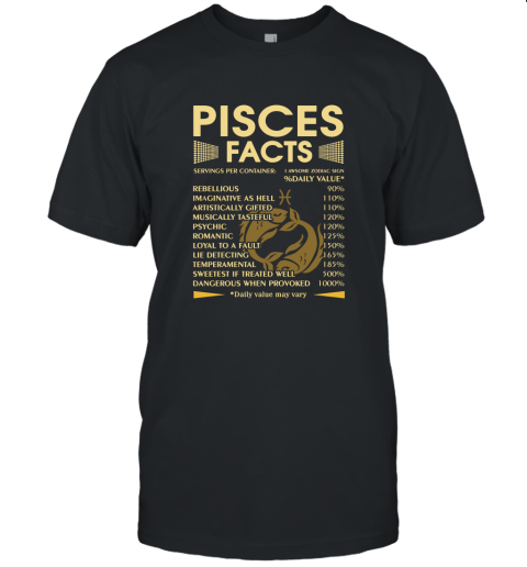 Zodiac Pisces Facts Awesome Zodiac Sign Daily Value Unisex Jersey Tee