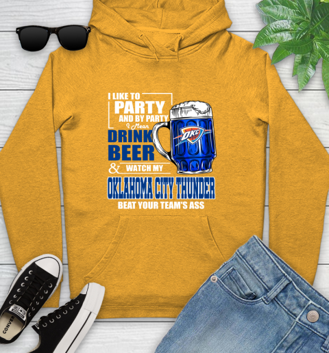 NBA Drink Beer and Watch My Oklahoma City Thunder Beat Your Team's Ass Basketball Youth Hoodie 2