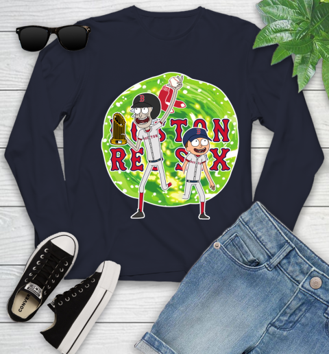 MLB Boston Red Sox Rick And Morty Commissioner's Trophy Baseball Sports Youth Long Sleeve 3