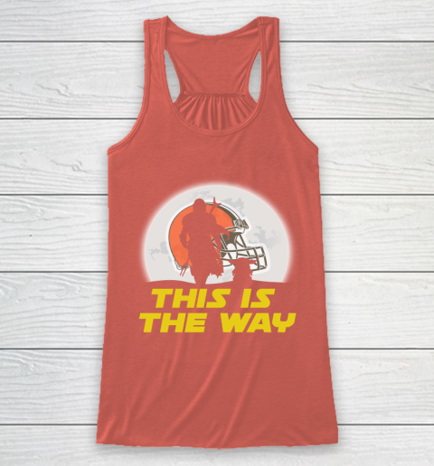 Cleveland Browns NFL Football Star Wars Yoda And Mandalorian This Is The Way Racerback Tank 3