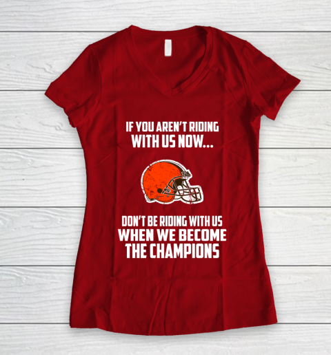 NFL Cleveland Browns Football We Become The Champions Women's V-Neck T-Shirt 8
