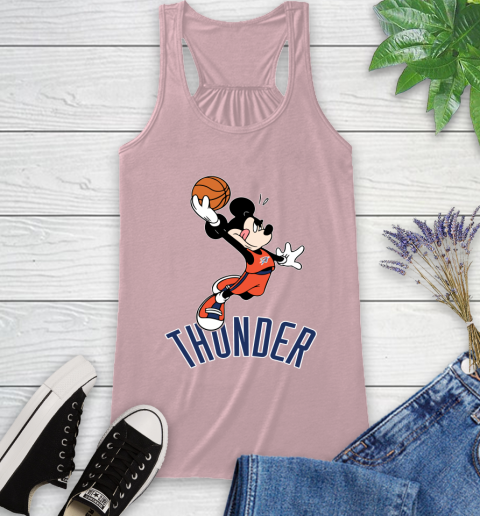 NBA Basketball Oklahoma City Thunder Cheerful Mickey Mouse Shirt Racerback Tank 10