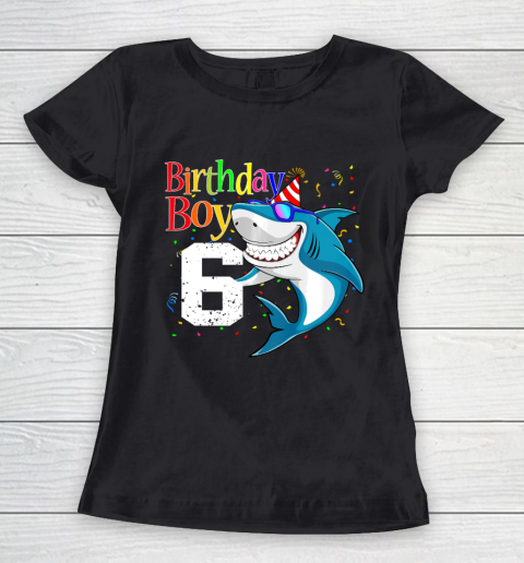Kids 6th Birthday Boy Shark Shirts 6 Jaw Some Four Tees Boys 6 Years Old Women's T-Shirt