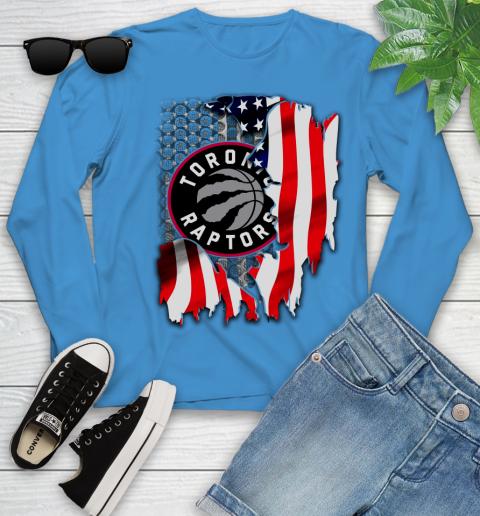 Toronto Raptors NBA Basketball American Flag Youth Long Sleeve 8