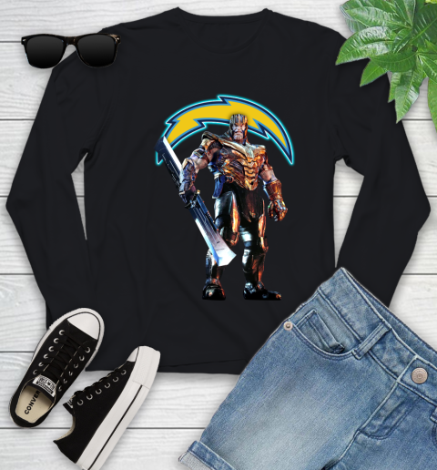 NFL Thanos Gauntlet Avengers Endgame Football San Diego Chargers Youth Long Sleeve 2