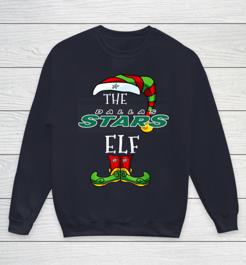 Dallas Stars Christmas ELF Funny NHL Youth Sweatshirt 2
