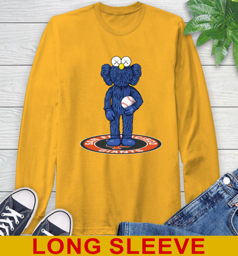 MLB Baseball San Francisco Giants Kaws Bff Blue Figure Shirt Long Sleeve T-Shirt 3