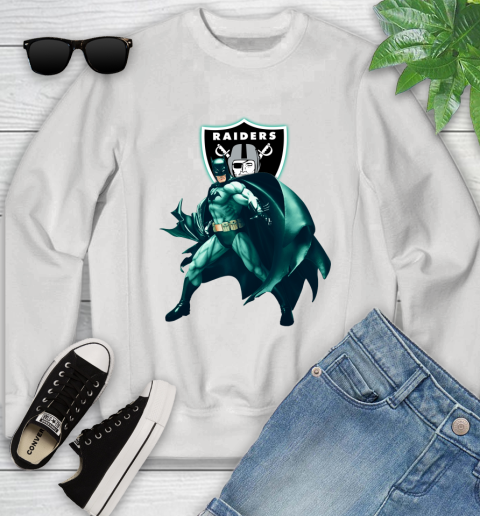 NFL Batman Football Sports Oakland Raiders Youth Sweatshirt