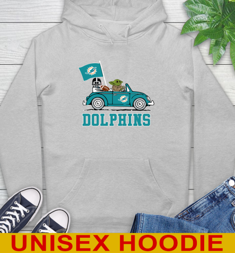 NFL Football Miami Dolphins Darth Vader Baby Yoda Driving Star Wars Shirt Hoodie 6