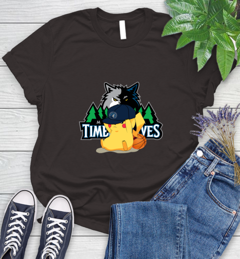 NBA Pikachu Basketball Sports Minnesota Timberwolves Women's T-Shirt 8