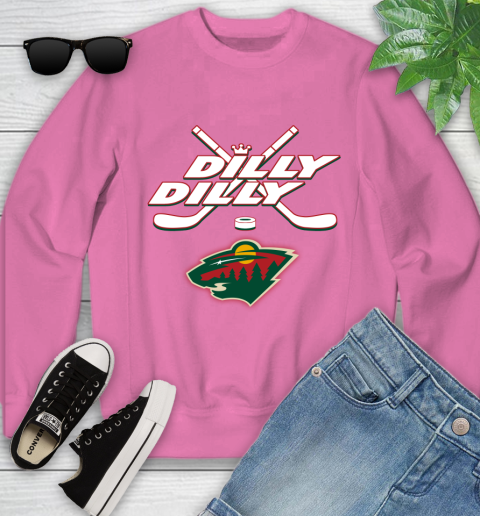 NHL Minnesota Wild Dilly Dilly Hockey Sports Youth Sweatshirt 7