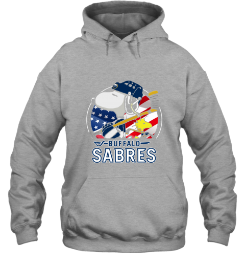 1uvx buffalo sabres ice hockey snoopy and woodstock nhl hoodie 23 front sport grey