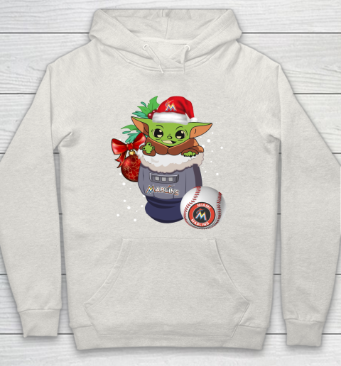 Miami Marlins Christmas Baby Yoda Star Wars Funny Happy MLB Hoodie 12