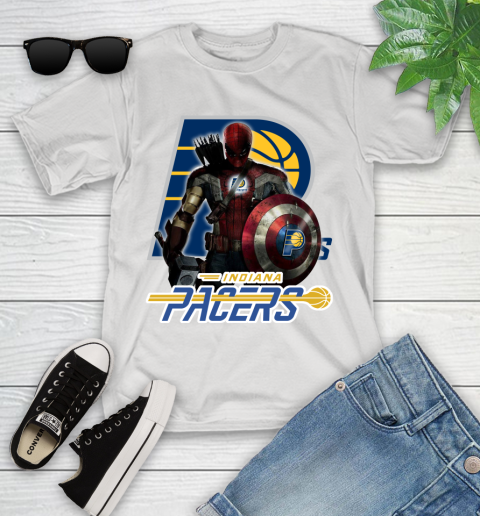 Indiana Pacers NBA Basketball Captain America Thor Spider Man Hawkeye Avengers Youth T-Shirt