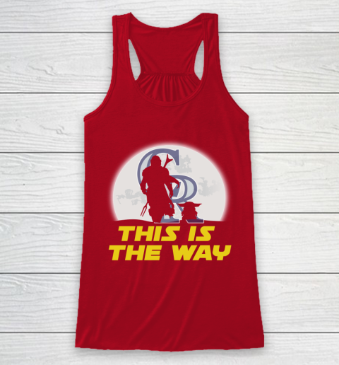 Colorado Rockies MLB Baseball Star Wars Yoda And Mandalorian This Is The Way Racerback Tank 4