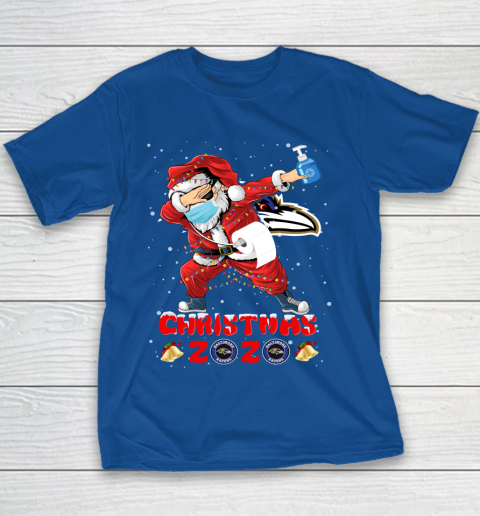 Baltimore Ravens Funny Santa Claus Dabbing Christmas 2020 NFL Youth T-Shirt 6