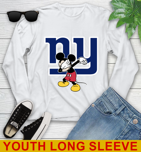 New York Giants NFL Football Dabbing Mickey Disney Sports Youth Long Sleeve