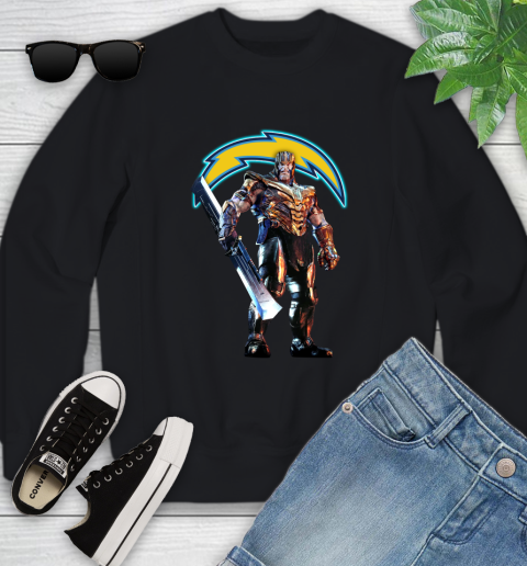 NFL Thanos Gauntlet Avengers Endgame Football San Diego Chargers Youth Sweatshirt 2