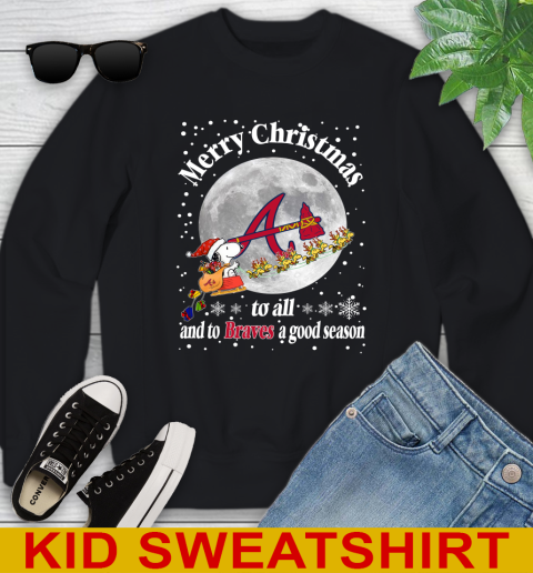 Atlanta Braves Merry Christmas To All And To Braves A Good Season MLB Baseball Sports Youth Sweatshirt