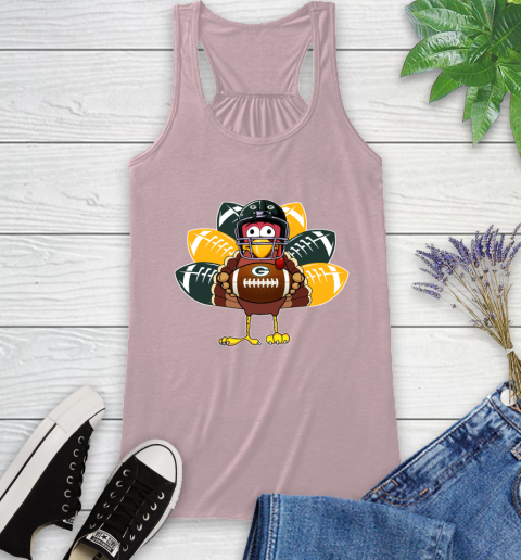 Green Bay Packers Turkey Thanksgiving Day Racerback Tank 11