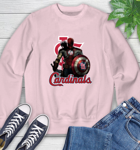 MLB Captain America Thor Spider Man Hawkeye Avengers Endgame Baseball St.Louis Cardinals Sweatshirt 9