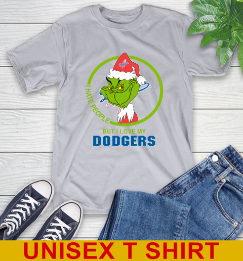 Los Angeles Dodgers MLB Christmas Grinch I Hate People But I Love My Favorite Baseball Team T-Shirt 6
