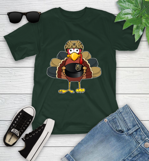Vegas Golden Knights Turkey Thanksgiving Day Youth T-Shirt 5