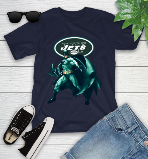 NFL Batman Football Sports New York Jets Youth T-Shirt 3