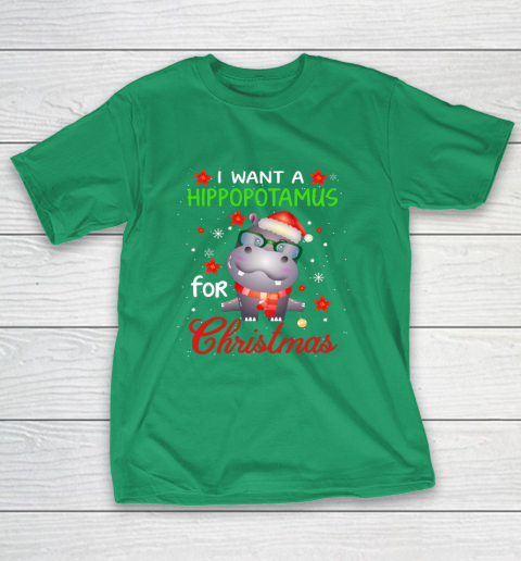 I Want A Hippopotamus For Christmas Funny Hippo Gifts T-Shirt 5