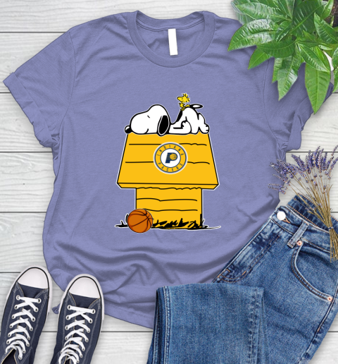 Indiana Pacers NBA Basketball Snoopy Woodstock The Peanuts Movie Women's T-Shirt 11