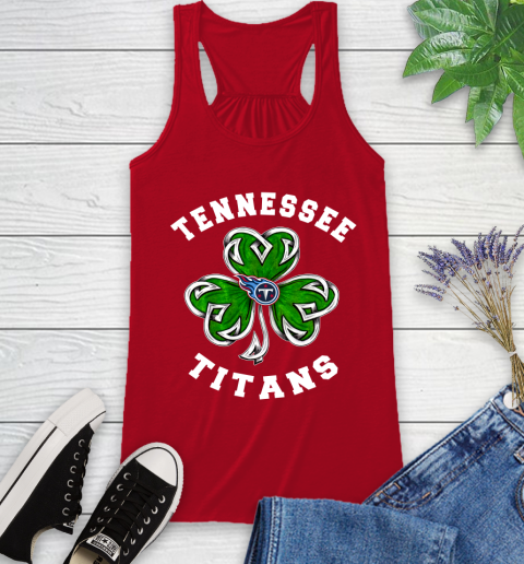 NFL Tennessee Titans Three Leaf Clover St Patrick's Day Football Sports Racerback Tank 5