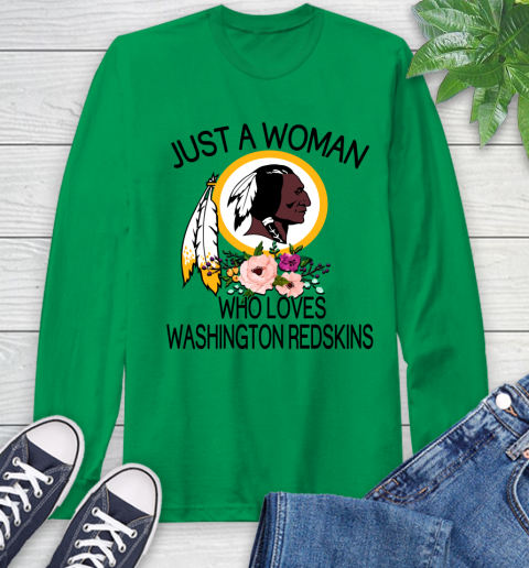 NFL Just A Woman Who Loves Washington Redskins Football Sports Long Sleeve T-Shirt 5