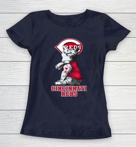 MLB Baseball My Cat Loves Cincinnati Reds Women's T-Shirt 2