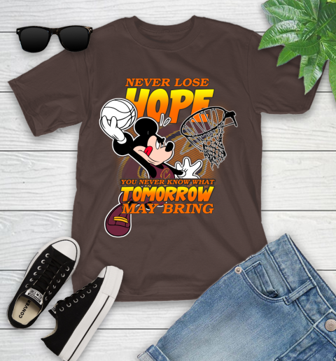 Cleveland Cavaliers NBA Basketball Mickey Disney Never Lose Hope Youth T-Shirt 7