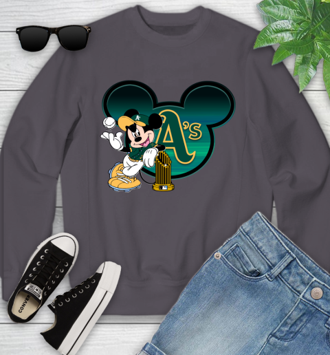 MLB Oakland Athletics The Commissioner's Trophy Mickey Mouse Disney Youth Sweatshirt 6