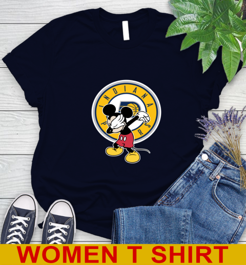 Indiana Pacers NBA Basketball Dabbing Mickey Disney Sports Women's T-Shirt 3