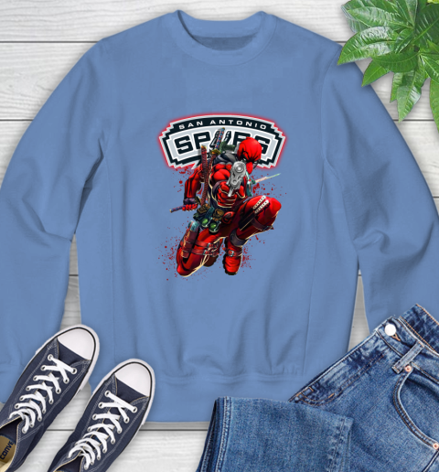 NBA Deadpool Marvel Comics Sports Basketball San Antonio Spurs Sweatshirt 11