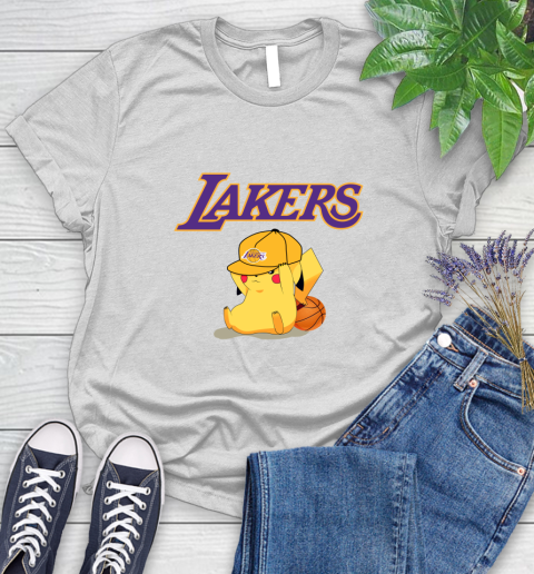 NBA Pikachu Basketball Sports Los Angeles Lakers Women's T-Shirt