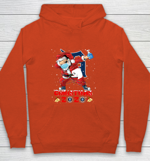 Detroit Tigers Funny Santa Claus Dabbing Christmas 2020 MLB Youth Hoodie 3