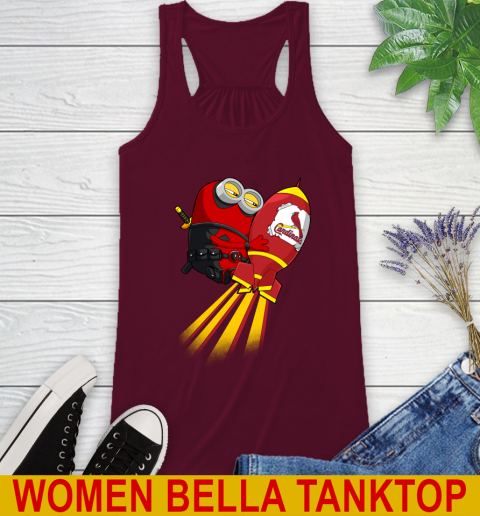 MLB Baseball St.Louis Cardinals Deadpool Minion Marvel Shirt Racerback Tank 2