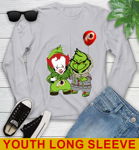 Washington Redskins Baby Pennywise Grinch Christmas NFL Football Youth Long Sleeve 6