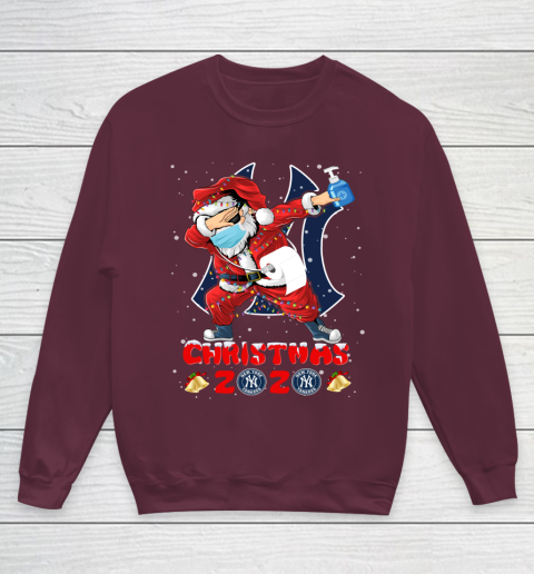 New York Yankees Funny Santa Claus Dabbing Christmas 2020 MLB Youth Sweatshirt 4