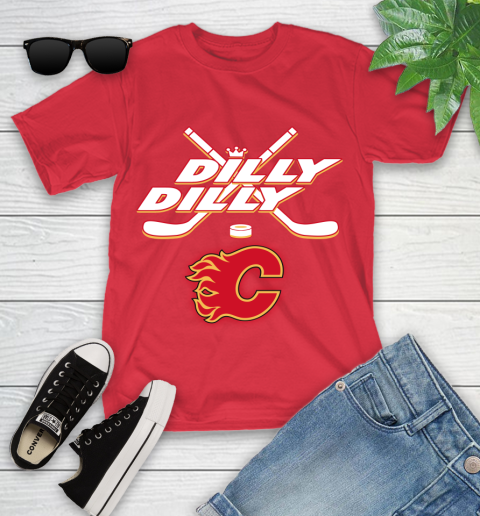 NHL Calgary Flames Dilly Dilly Hockey Sports Youth T-Shirt 10