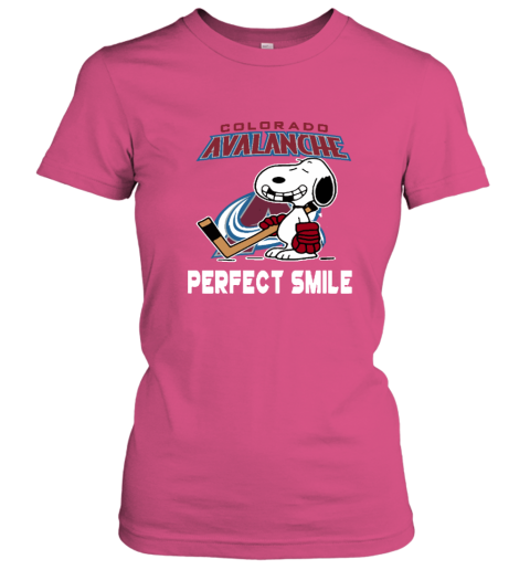 rvzv colorado avalanche snoopy perfect smile the peanuts ladies t shirt 20 front heliconia