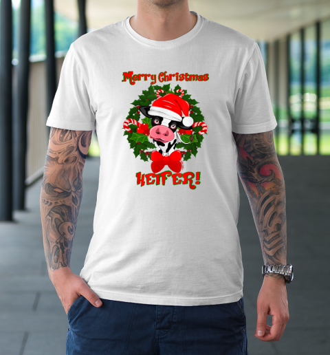 Merry Christmas Heifer Funny Christmas T-Shirt