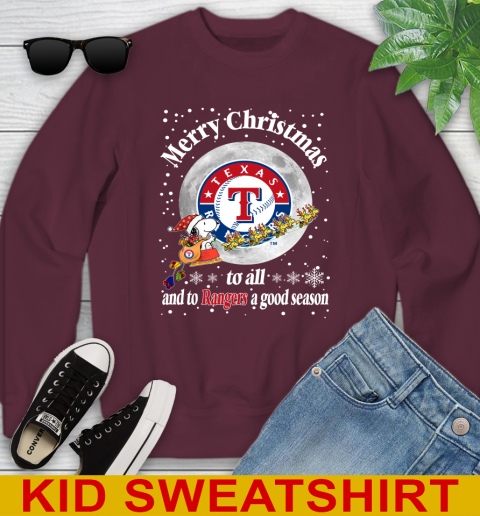 Texas Rangers Merry Christmas To All And To Rangers A Good Season MLB Baseball Sports Youth Sweatshirt 4