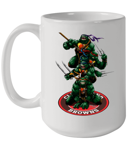 NFL Football Cleveland Browns Teenage Mutant Ninja Turtles Shirt Ceramic Mug 15oz