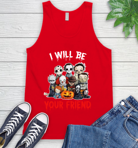 Halloween Horror Movie Characters Chibi I Will Be Your Friend Tank Top 5