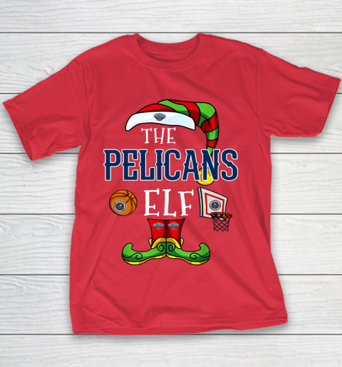 New Orleans Pelicans Christmas ELF Funny NBA Youth T-Shirt 7